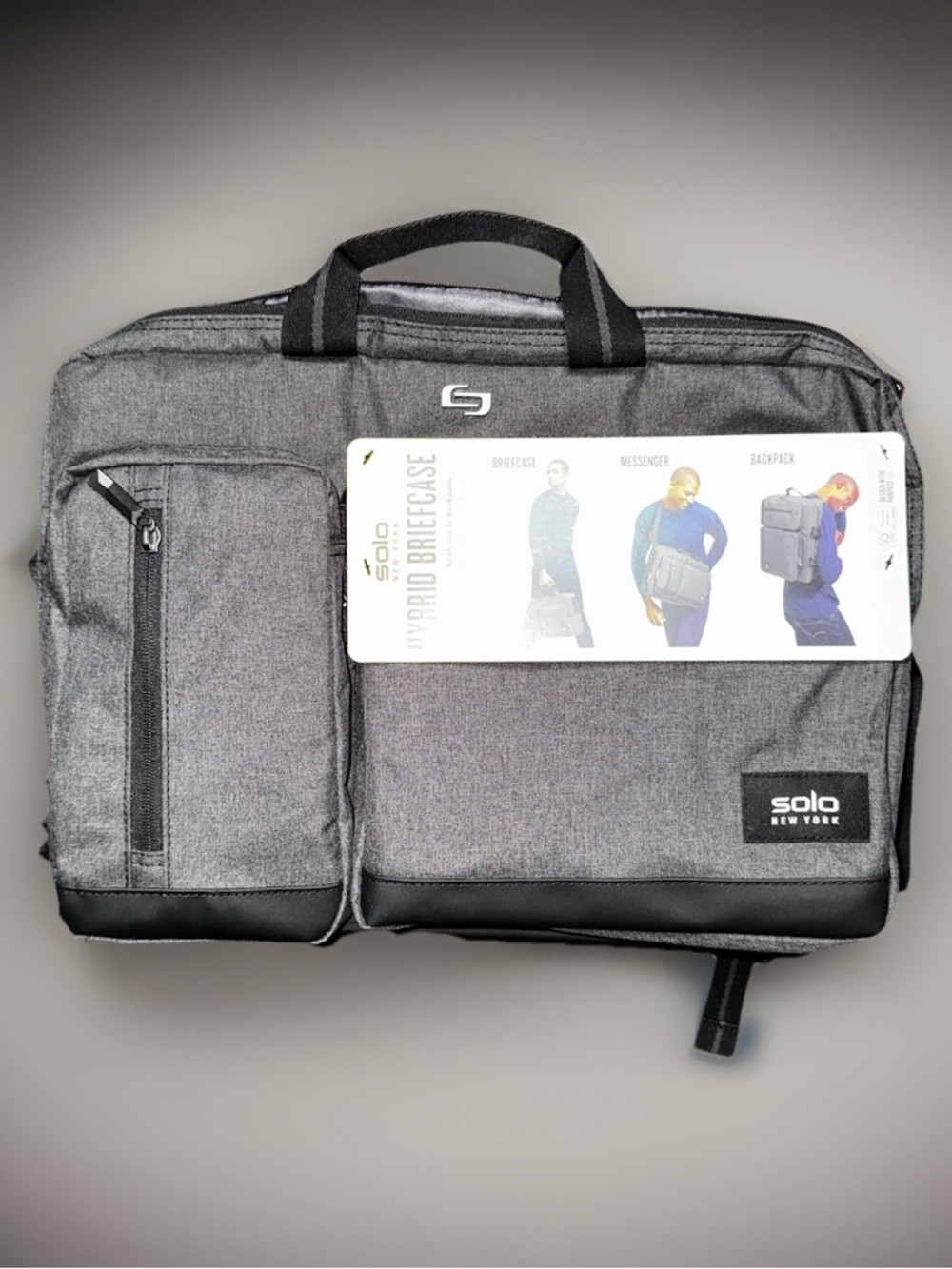 Solo New York Hybrid Briefcase Backpack Messenger 15.6” Laptop Travel Bag NWT